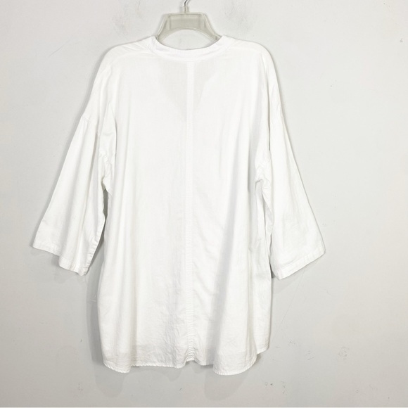 EILEEN FISHER Organic Handkerchief Linen Split Neck Tunic - Picture 5 of 7
